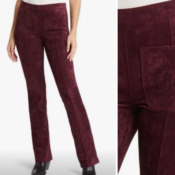 Blank NYC New Bordeaux Faux suede Flare pants - Picture 3 of 11